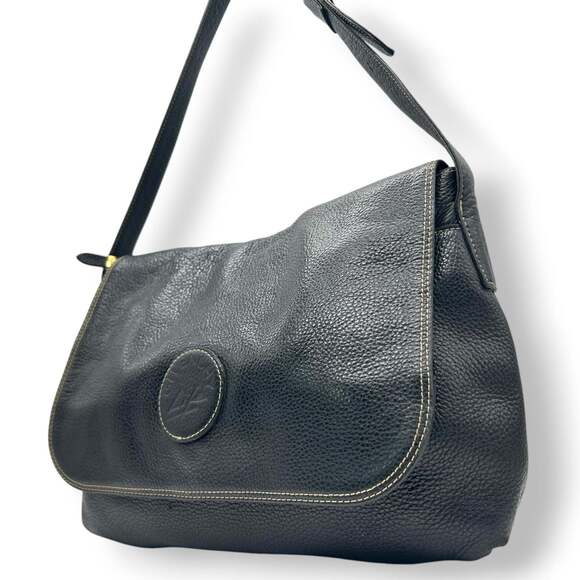 Givenchy Shoulder Bag, Crossbody, Flap, Black, Stitched, Logo, Women's, Size 12